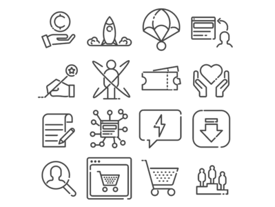 tech Icons pack design graphic design icon illustration illustrator line minimal ui vector web design website