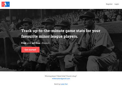 MiLB Tracker UI baseball baseball stats baseball ui