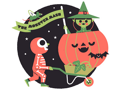 Monster mash children halloween illustration