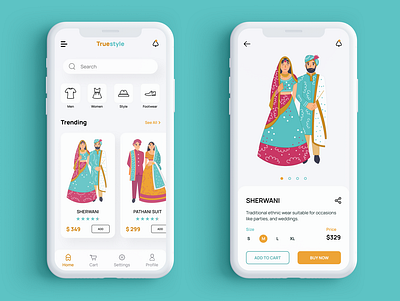 Ethnic Fashion Store Concept app concept app design branding clean color design figma illustration mobile ui ux
