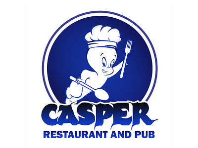 Casper Restaurant & Pub Logo branding cartoon casper design graphic graphic design illustration logo logo design restaurant sri lanka vector