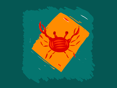 Freehand Crab Logo adobe draw crab flat colors freehand graphic illustration ipad logo orange