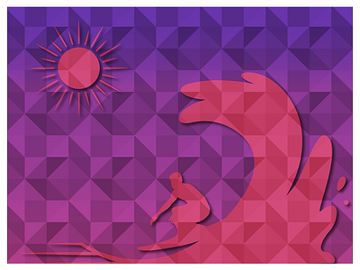 Sun & Sea design gradient graphic illustraor illustration purple sea sun triangulated triangulated gradient
