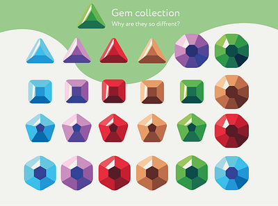 Gems, gems, gems... adobe illustrator gems gemstone graphic hexagon illustration jewel jewels octagon pentagon square triangle