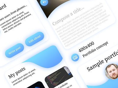 400x400 portfolio blue dailyui figma gradient pages portfolio ui web design website