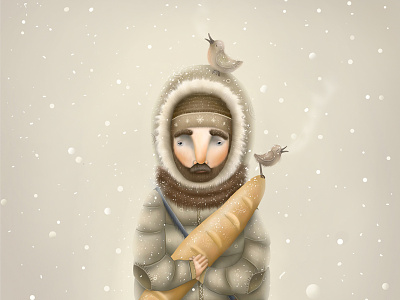 Fill character illustration magic snow winter wonder