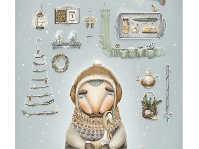 winter karl character illustration magic snow winter wonder
