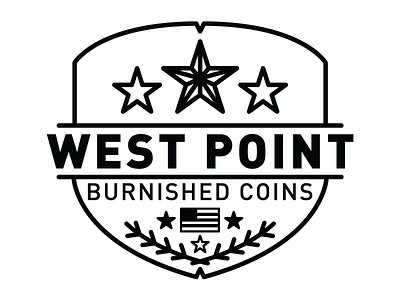 West Point Burnished Coins badge coins illustration logo logo design stars