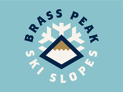 Brass Peak Ski Slopes branding brass daily logo daily logo challenge dailylogochallange design icon icons illustration logo logo design mark mountain ski snow snow ski snowboard snowflake symbol vector