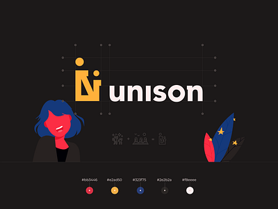Unison - a worldwide dance school concept brand brand book brand guide brand identity branding color palette company style guide logo logo design logotype promo styleguide typeface typography