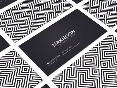 Maknoon Branding black and white business card bw illustrator logo maknoon