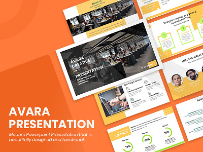 Avara - Multipurpose Presentation Template business colorful presentation company company profile creative design powerpoint powerpoint design powerpoint template ppt ppt template pptx presentation presentation template project proposal templates