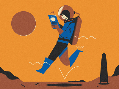 Books are out of this world (PSE '21) character editorial grain graphic design illustration space