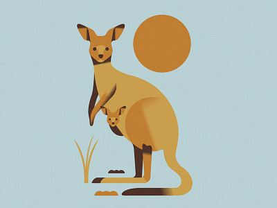 Kangaroos (PSE '21) animals character editorial grain graphic design illustration