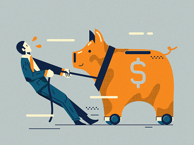 Inflation, what to do with Your savings ? (TE '22) animals character design editorial grain graphic design illustration
