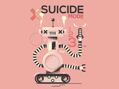 Suicide mode (Personal '21) character design editorial grain graphic design illustration