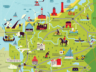 Pomorze Zachodnie Part of map ( WPPG '14) by Adam Quest on Dribbble