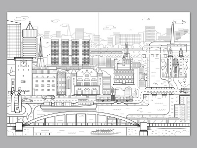 Line Cityscapes made for color book for children. (Tashka '13)