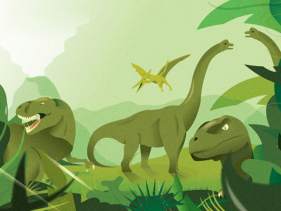 Dino double spread illo (GW '15)