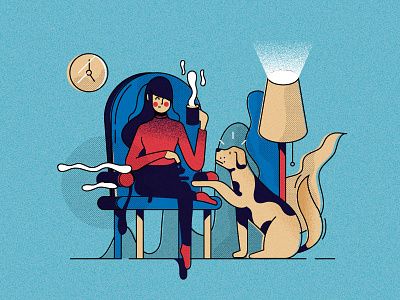 Woman with dog and cat (per. style exploration '17) by Adam Quest on ...