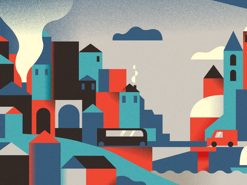 City by the sea - part of - WIP (Shapes '17) by Adam Quest on Dribbble