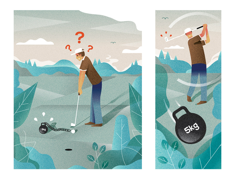 Golf balls go too far* WIP (G&R '18) by Adam Quest on Dribbble