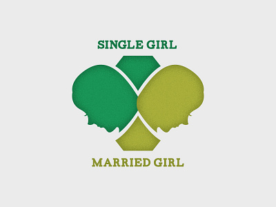 Single Girl Married Girl Logo cameo diamond girls green logo music silhouette texture