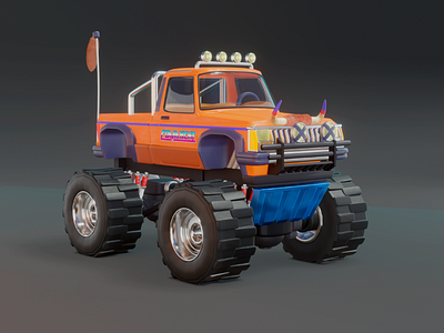 3D monster truck jeep monster comanche blender2.8