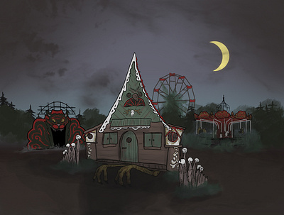 Baba Yaga's Hut / Abandoned Carnival baba yaga carnival haunted illustraion