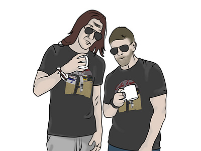 Coffee Regular Podcast : The Mikes illustration quick sketch