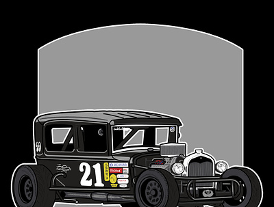 Black Hot Rod 2021 classic car design hot rod car illustration