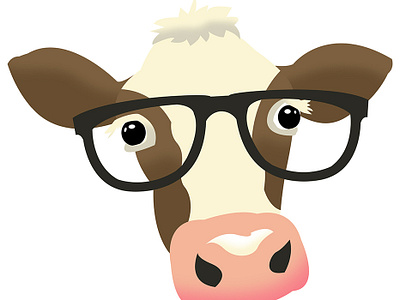 Glasses Cow dairy cow glasses logo design