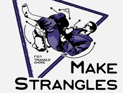 Angles Make Strangles design illustration jiu jitsu tee shirt