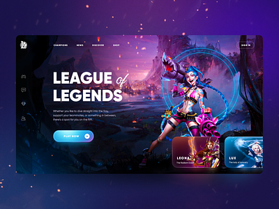 League of Legends Concept Website daily design dota game gamedev homepage landing page lol ui web webdesign website wow