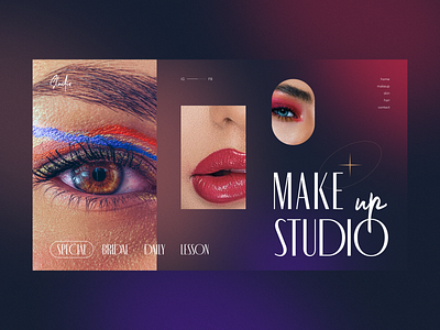Make up studio concept daily design homepage landing page web webdesign website