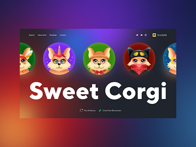 NFT Collections Landing Page animals corgi crypto daily design homepage landing page nft nft collection ui web webdesign website
