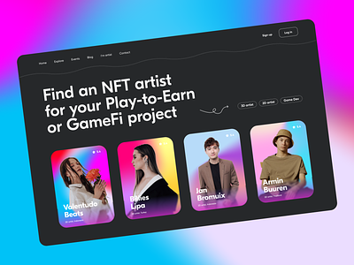 Platform find NFT Artist Design Concept crypto daily design gamefi homepage landing page nft product ui web webdesign website