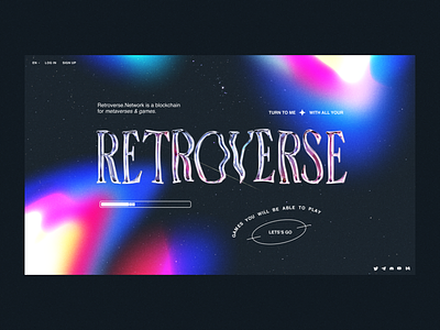 Retroverse - landing page concept crypto daily design glass homepage illustration landing page metaverse neon new nft retro stars ui web webdesign website