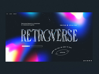 Retroverse Animation Landing Page Concept animation crypto daily design gradient homepage inspiration landing page motion graphic nft popular retro space ui uiux web webdesign website
