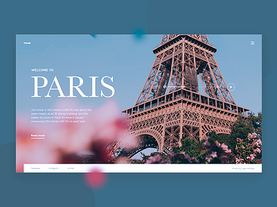 Main page Paris Daily UI city dailyui paris travel webdesign website