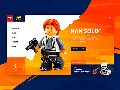 Lego concept Daily UI concept daily dream han solo lego orange star wals ui web website