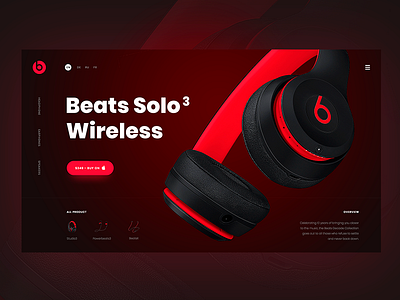 Beats Daily UI Concept apple beats headphone landing red trend ui web webdesign
