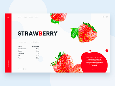 Strawberry Daily UI ❤️ cart fruits strawberry ui web webdesign