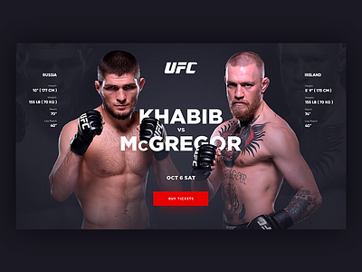 UFC Fight Concept daily fight homepage landing landing page mcgregor mma slider ufc ui website