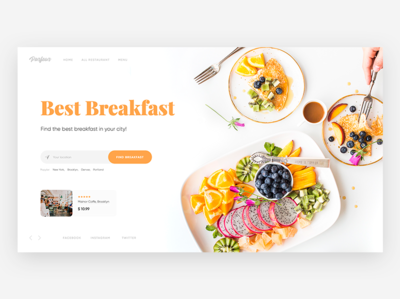 Breakfast Search Daily UI breakfast cafe design homepage landing page search ui webdesign website