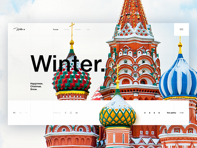 Winter. Moskow. Daily UI creativity daily homepage landing landing page main page minimal moskow ui ux web webdesign website winterboard