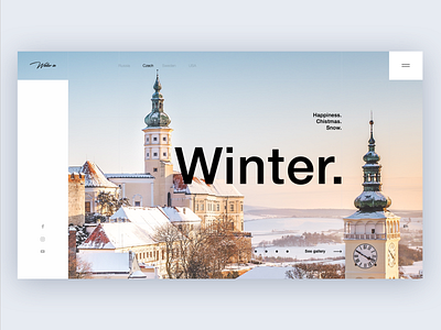 Winter. South Moravia. Daily UI concept creativity daily design english homepage illustration landing landing page main page minimal ui web webdesign website