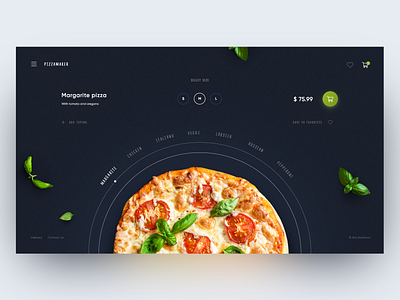 Pizza Daily UI creativity daily design food homepage landing landing page main page minimal pizza ui ux web webdesign website