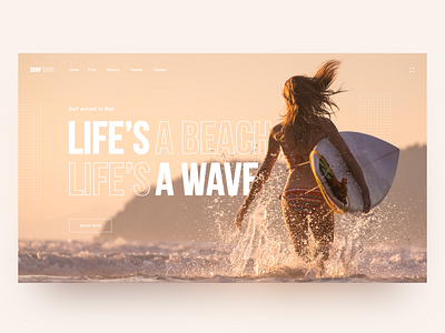 Surf School Daily UI camp clean creativity daily design homepage illustration landing page main page minimal surf ui web webdesign website