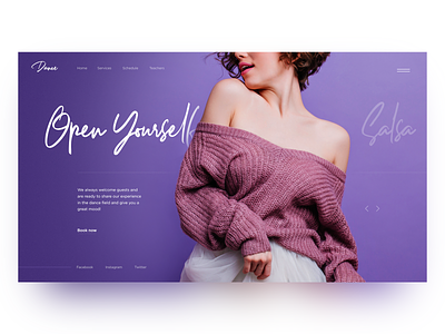 Dance School Home Page Concept creativity daily dance design homepage illustration landing landing page main page ui web webdesign website